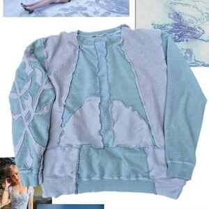 Baby Blue Patchwork Sweater